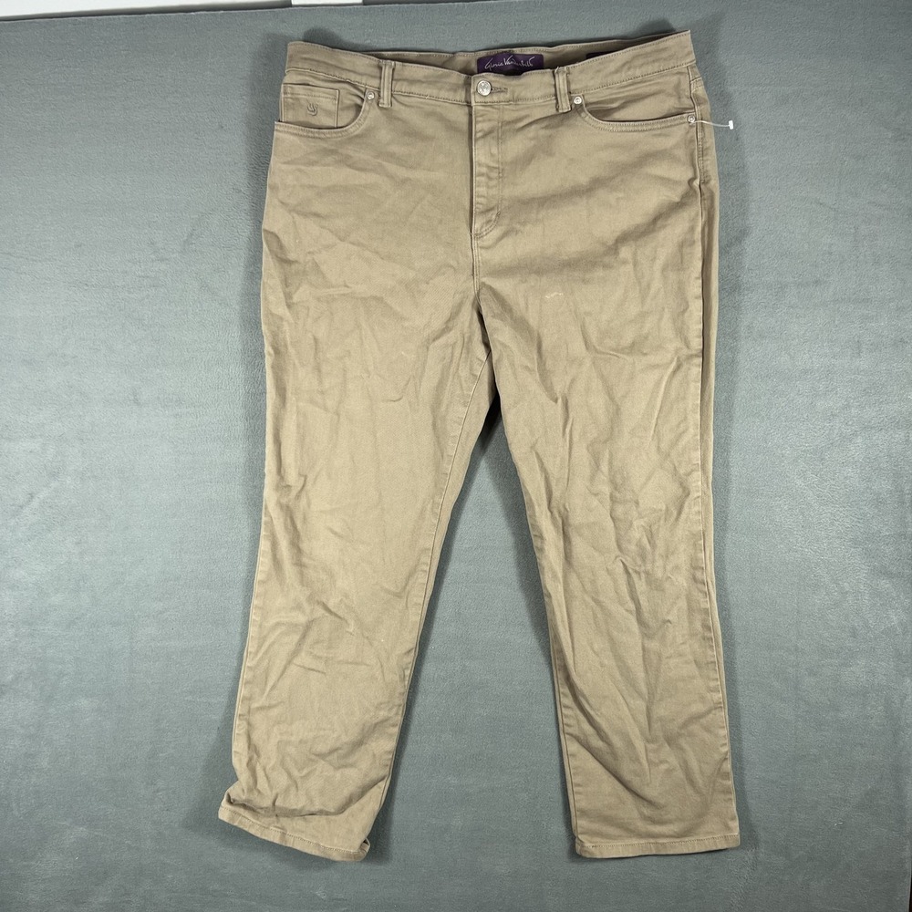 Gloria Vanderbilt‎ Amanda Women's 18S Short Khaki Tan Straight Leg Casual Pants